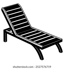       Poolside lounge chairs vector illustration.
