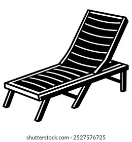       Poolside lounge chairs vector illustration.
