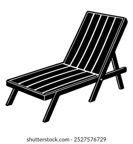       Poolside lounge chairs vector illustration.
