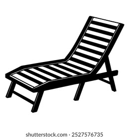       Poolside lounge chairs vector illustration.
