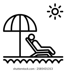 Poolside Paradise icon line vector illustration