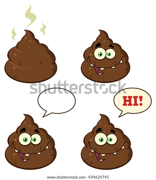 Poop Cartoon Character Vector Illustration Isolated Stock Vector ...