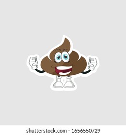 dibujos animados de poop diseño con expresión. puede usarse para pegatinas, pasadores o parches