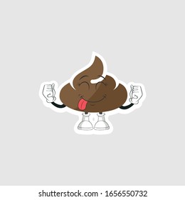 poop cartoon characters design with expression. you can use for stickers, pins or patches