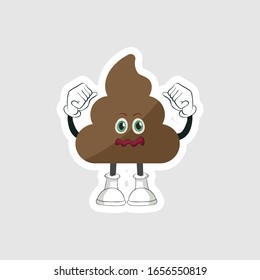 poop cartoon Charakteren Design mit Ausdruck. Sie können für Aufkleber, Stifte oder Pflaster verwenden