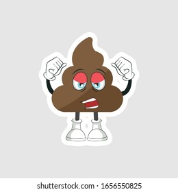 poop cartoon Charakteren Design mit Ausdruck. Sie können für Aufkleber, Stifte oder Pflaster verwenden