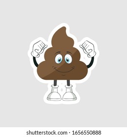 poop cartoon Charakteren Design mit Ausdruck. Sie können für Aufkleber, Stifte oder Pflaster verwenden
