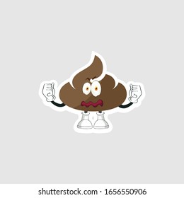 dibujos animados de poop diseño con expresión. puede usarse para pegatinas, pasadores o parches