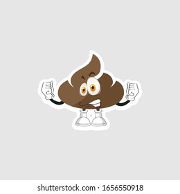 poop cartoon characters design with expression. you can use for stickers, pins or patches