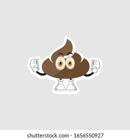 poop cartoon Charakteren Design mit Ausdruck. Sie können für Aufkleber, Stifte oder Pflaster verwenden