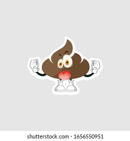 poop cartoon Charakteren Design mit Ausdruck. Sie können für Aufkleber, Stifte oder Pflaster verwenden