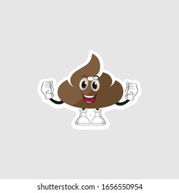 dibujos animados de poop diseño con expresión. puede usarse para pegatinas, pasadores o parches