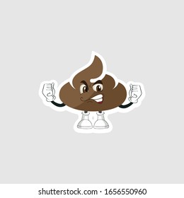poop cartoon characters design with expression. you can use for stickers, pins or patches