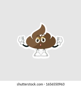 dibujos animados de poop diseño con expresión. puede usarse para pegatinas, pasadores o parches