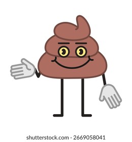 El personaje pop apunta la mano y la opción sonriente dos. Ilustración vectorial