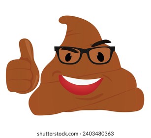 Poop character smiling. vector illustration