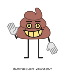 El personaje pop agita la mano y sonríe. Ilustración vectorial