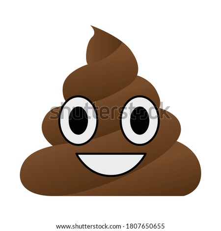 Poop emoji, poop face vector, white background