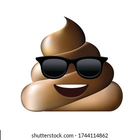 Poop emoji isolated on white background.Poo emoticon, emoji - poop face vector illustration design.