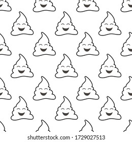 Poop emoji seamless pattern background.