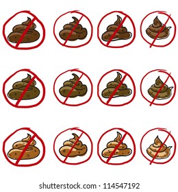 Poop or feces set