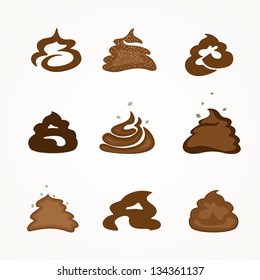 Poop or feces set