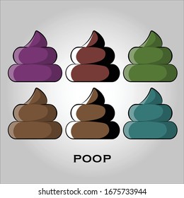 Poop flat icon vector. Isolated objects. Vector illustration. Simple vector for Graphic design.