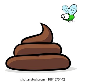 Poop Fly Cartoon Poo Stock Vector (Royalty Free) 1884375442