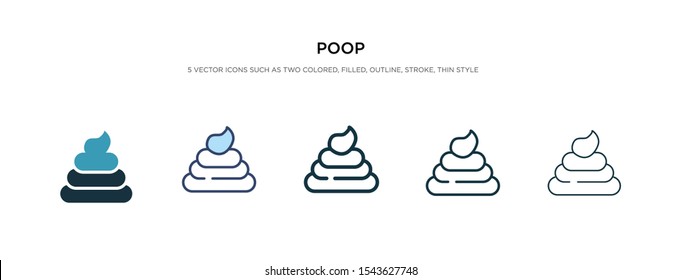 poop icon in different style vector illustration. two colored and black poop vector icons designed in filled, outline, line and stroke style can be used for web, mobile, ui