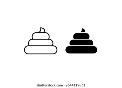 Conjunto de iconos de caca. Un ícono negro de caca, que representa el humor o el saneamiento.