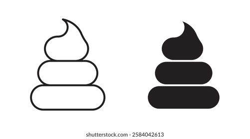 Poop icon set in thin line. vector illustrations for web