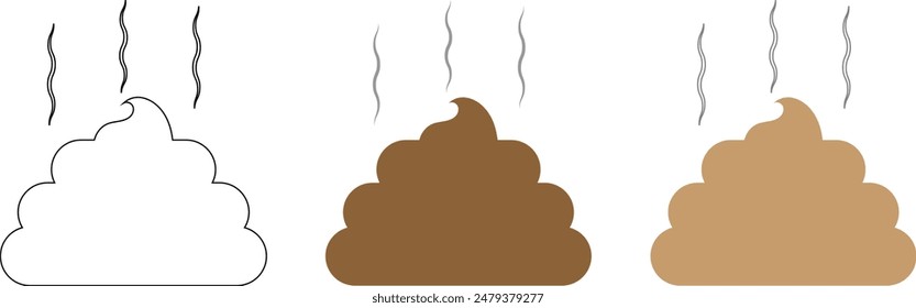 Poop icon set. Vector illustration