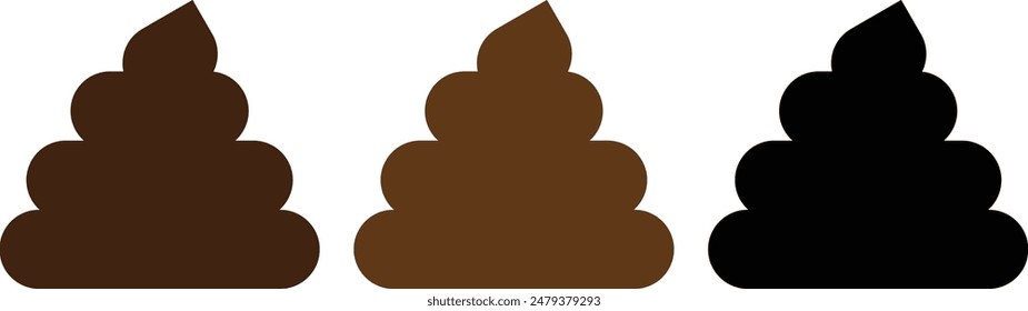 Poop icon set. Vector illustration