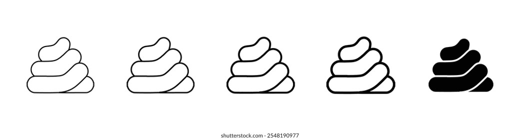 poop icon Simple thin line logo set