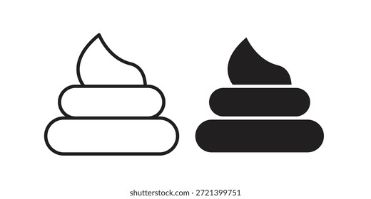 Icono de la caca para la Plantilla. Conjunto de gráficos de Vector de iconos