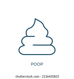 icono de poop. Icono de contorno de poop lineal delgado aislado en fondo blanco. Signo de caca vectorial de línea, símbolo para web y móvil