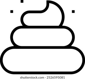 ícone poop. Design de estilo linear fino isolado em fundo branco