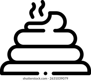 poop icon. Thin Linear Style Design Isolated On White Background