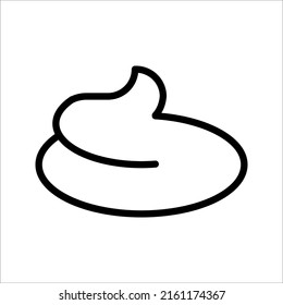 Poop-Symbol in trendigem Design, Vektorgrafik auf weißem Hintergrund.