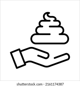 Poop-Symbol in trendigem Design, Vektorgrafik auf weißem Hintergrund.