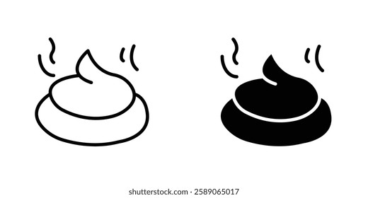 Poop icons thin line illustrations designs