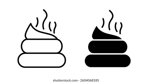Poop icons. thin line vector icons