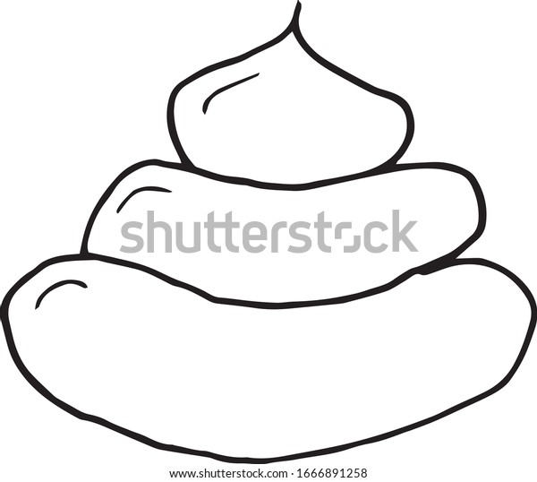 Poop Isolated On White Background Simple Stock Vector (Royalty Free ...