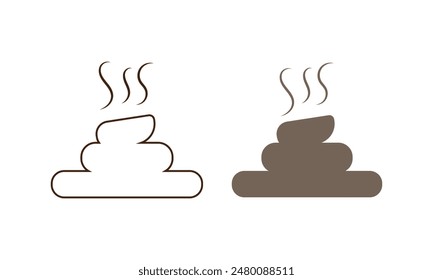 Icono de línea pop. Icono de caca de mascota Ilustración vectorial. Eps 10.