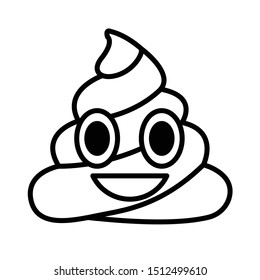 Poop line icon vector emoji symbol illustration