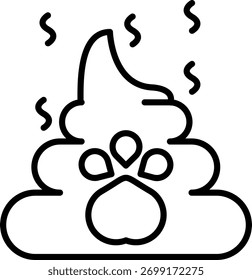 Diseño de icono de Vector de línea de caca
