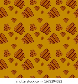 Poop-Muster, Illustration, Vektorillustration auf weißem Hintergrund.