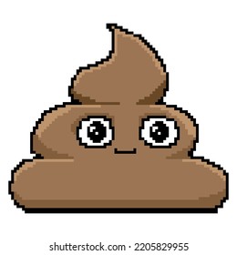 un poop con estilo de píxel