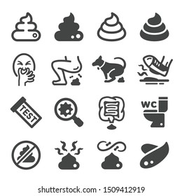 poop and shit icon set,vector and illustration 