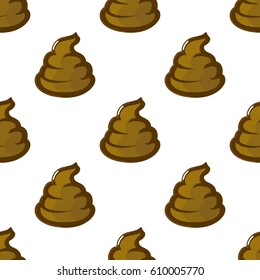 Poop, shit, turd seamless pattern. Vector illustration